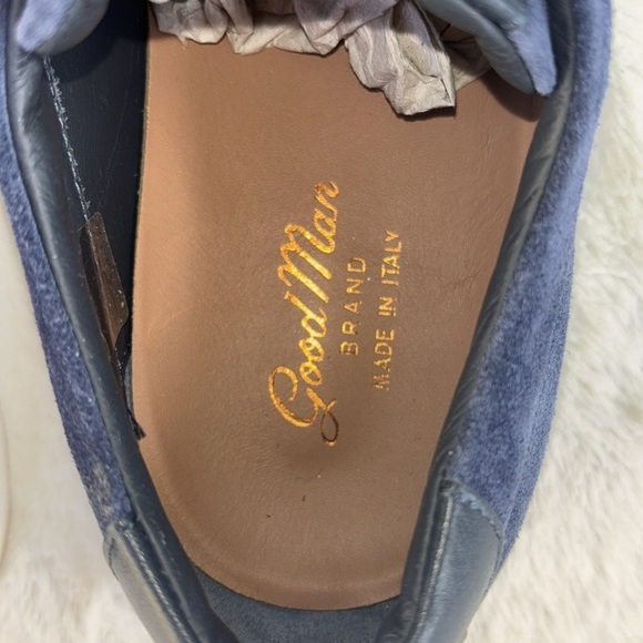 EUC Good Man Brand Blue and White Suede Sneakers with Lace-Up Design Size 8 - Picture 6 of 8